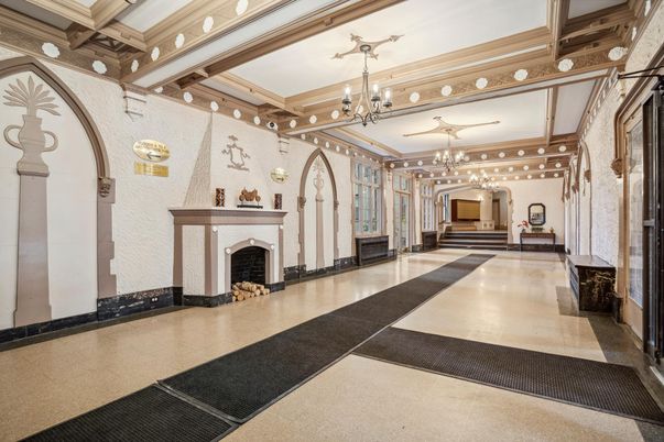 Chandelier, Fireplace, Interior, Wooden Beams