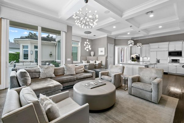 Dining room, Interior, Kitchen, Living room, Pendant Lights, Recessed Lighting, Stainless Steel Appliances, Wood Texture Flooring