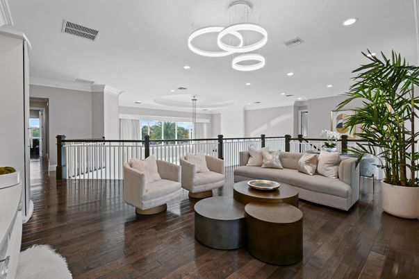 Interior, Living room, Pendant Lights, Recessed Lighting, Wood Texture Flooring