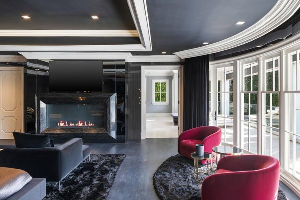 Fireplace, Interior, Living room, Recessed Lighting