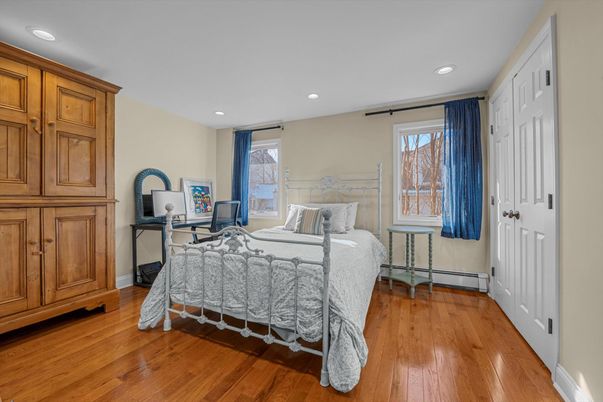 Bedroom, Home Office, Interior, Recessed Lighting, Wood Texture Flooring