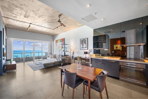 Dining room, Interior, Kitchen, Living room, Recessed Lighting, Stainless Steel Appliances, Water