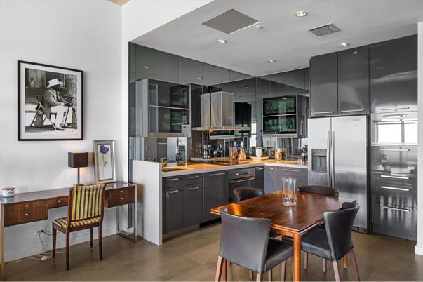 Dining room, Interior, Kitchen, Recessed Lighting, Stainless Steel Appliances