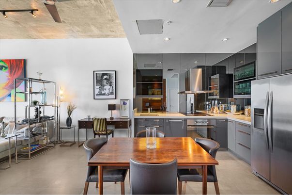 Dining room, Interior, Kitchen, Recessed Lighting, Stainless Steel Appliances