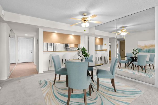 Dining room, Interior, Kitchen, Recessed Lighting