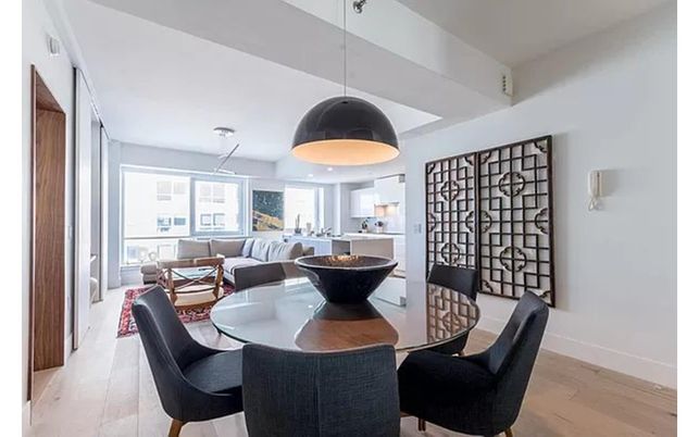 Dining room, Interior, Kitchen, Living room, Pendant Lights, Recessed Lighting, Wood Texture Flooring