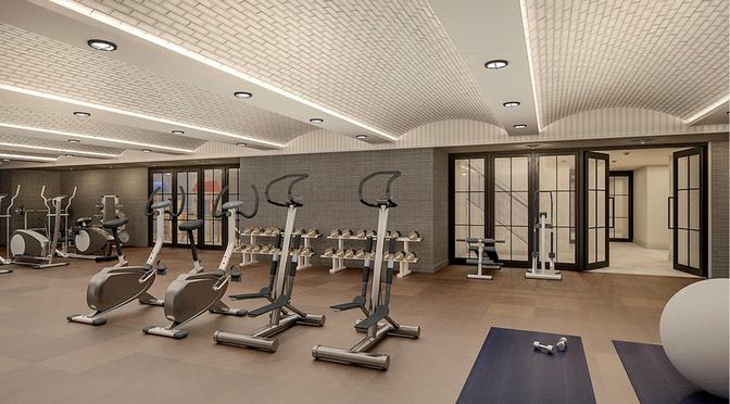 Fitness Equipment, Gym, Interior, Recessed Lighting