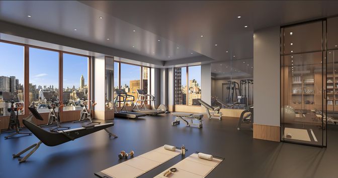 Fitness Equipment, Gym, Interior, Recessed Lighting