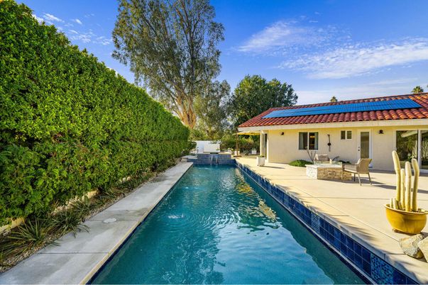 Exterior, Pool, Solar Panels