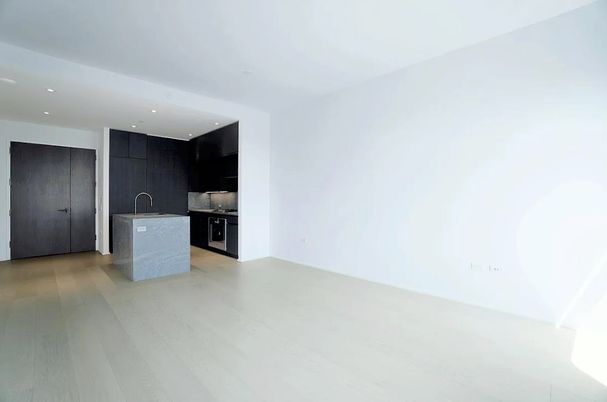 Empty room, Interior, Kitchen, Recessed Lighting, Wood Texture Flooring