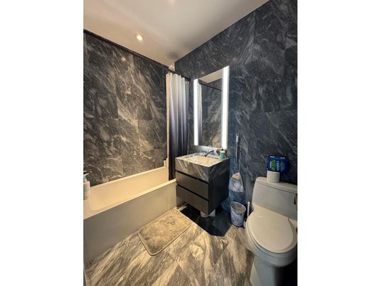 Bathroom, Interior, Marble Walls, Recessed Lighting