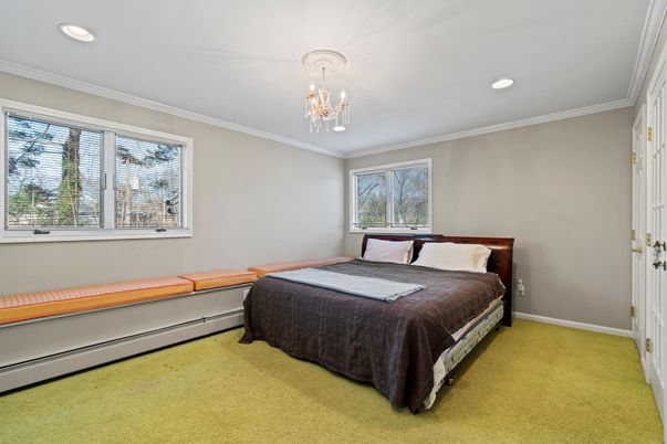 Bedroom, Chandelier, Interior, Recessed Lighting