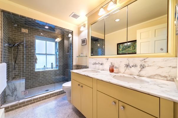 Bathroom, Dual Sink Vanities, Glass Shower, Interior