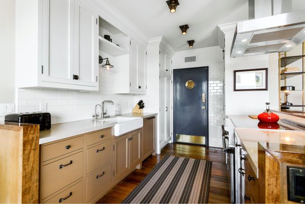Interior, Kitchen, Stainless Steel Appliances, Wood Texture Flooring