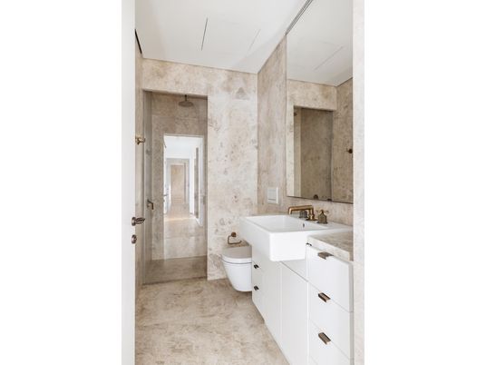 Bathroom, Dual Sink Vanities, Glass Shower, Interior