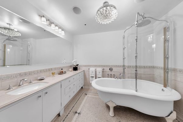 Bathroom, Dual Sink Vanities, Free Standing Baths, Glass Shower, Interior