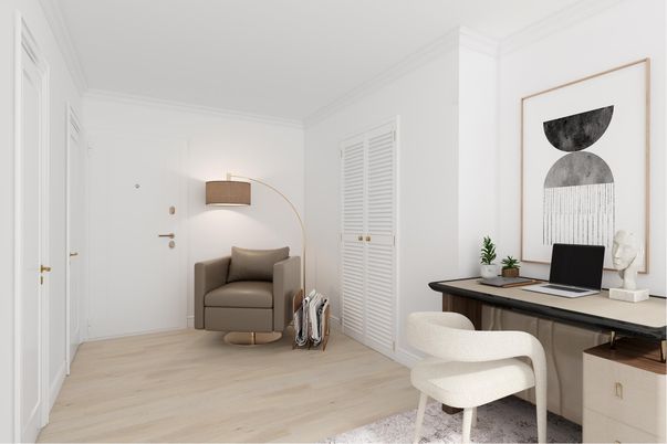 Home Office, Interior, Wood Texture Flooring