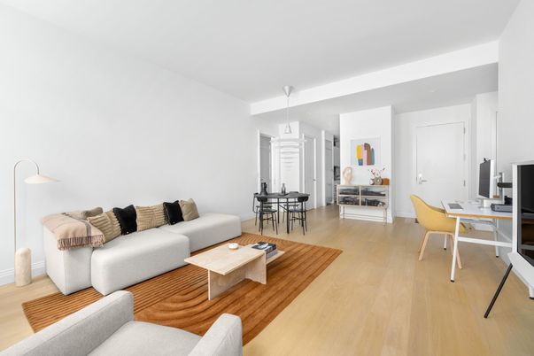 Dining room, Interior, Living room, Pendant Lights, Wood Texture Flooring