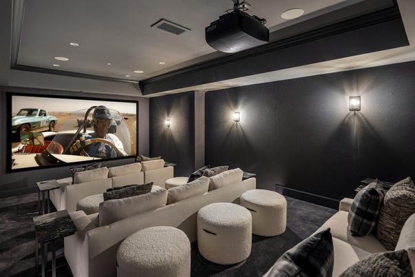 Home Theatre Room, Interior, Projection Screen, Recessed Lighting, Theatre Room