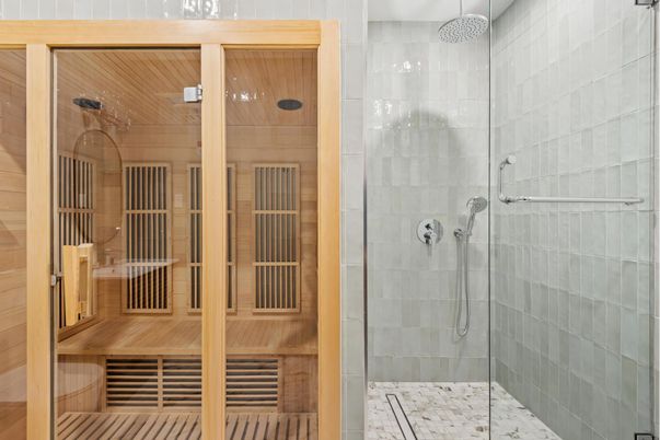 Bathroom, Glass Shower, Interior, Sauna Room