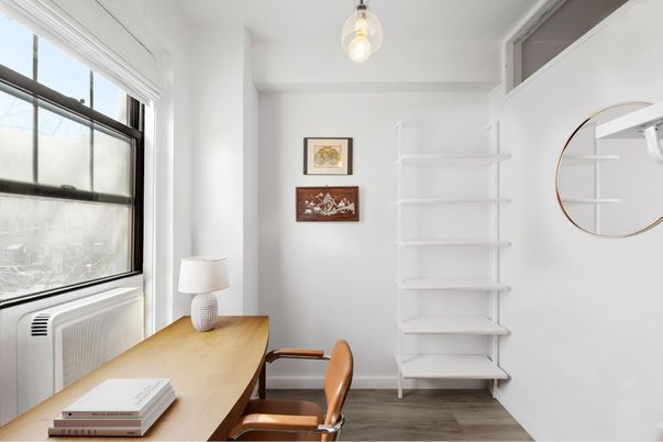Home Office, Interior, Pendant Lights, Wood Texture Flooring