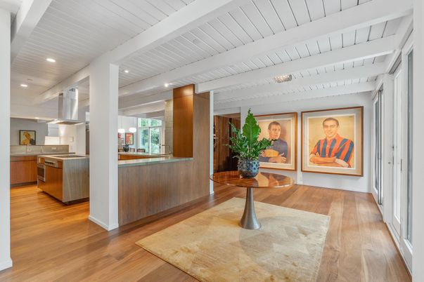 Interior, Kitchen, Recessed Lighting, Wood Texture Flooring