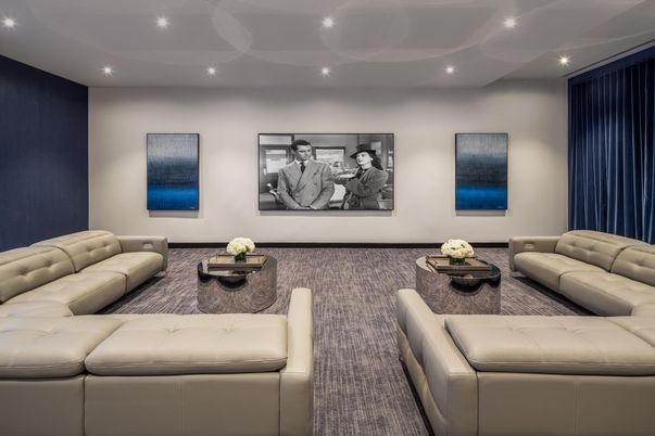 Interior, Living room, Projection Screen, Recessed Lighting, Theatre Room