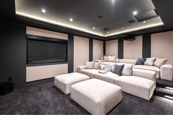 Home Theatre Room, Interior, Projection Screen, Recessed Lighting, Theatre Room