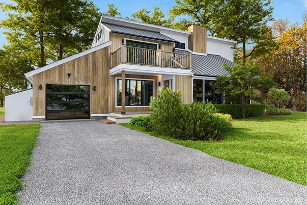 Attached, Backyard, Exterior, Facade, Modern
