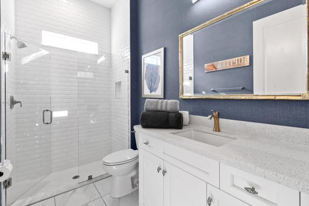 Bathroom, Glass Shower, Interior, Marble
