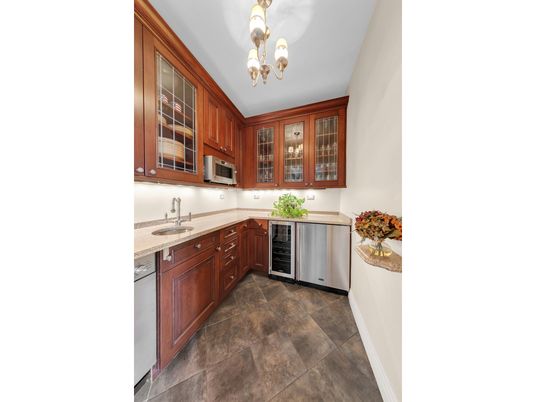 Chandelier, Interior, Kitchen, Stainless Steel Appliances