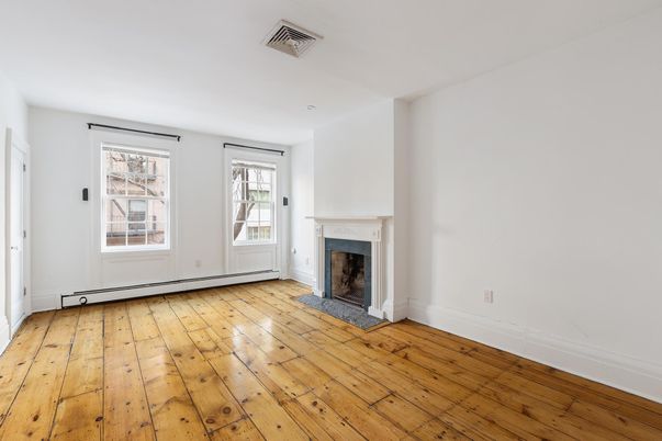 Empty room, Fireplace, Interior, Wood Texture Flooring