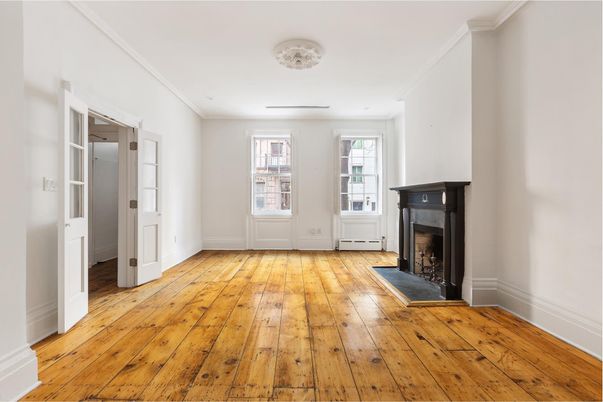 Empty room, Fireplace, Interior, Wood Texture Flooring