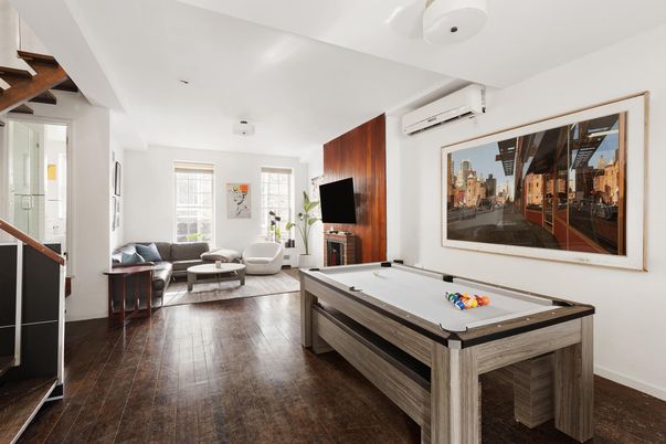 Billiard Table, Game Room, Interior, Living room, Wood Texture Flooring