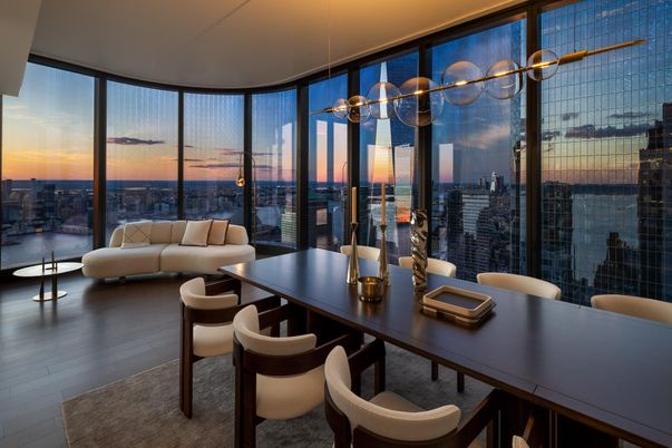 Dining room, Interior, Living room, Pendant Lights, Water, Wood Texture Flooring