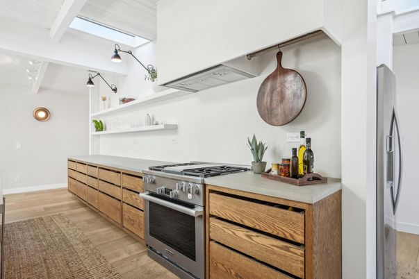 Interior, Kitchen, Stainless Steel Appliances, Wood Texture Flooring
