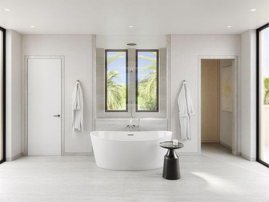 Bathroom, Free Standing Baths, Interior, Recessed Lighting