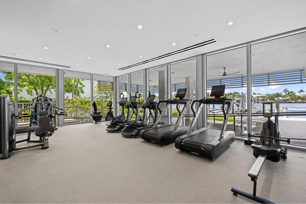 Fitness Equipment, Gym, Interior, Recessed Lighting, Water