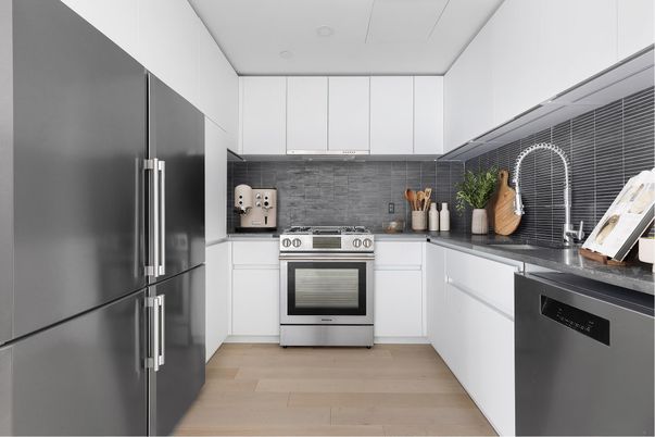 Interior, Kitchen, Stainless Steel Appliances, Wood Texture Flooring