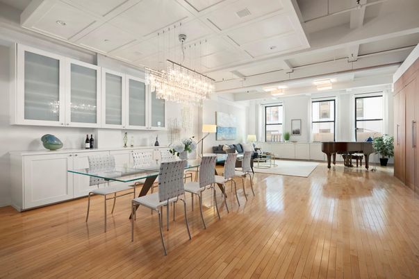 Chandelier, Dining room, Interior, Piano, Wood Texture Flooring