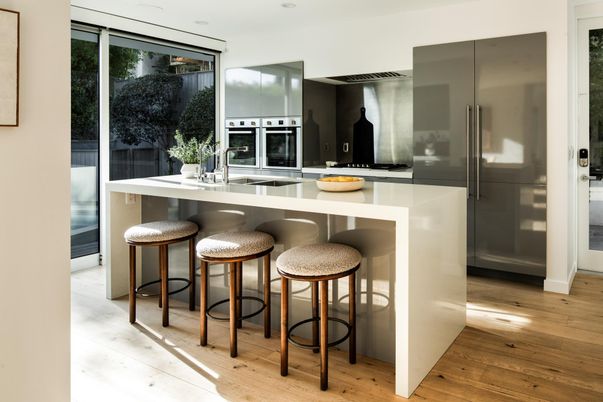 Interior, Kitchen, Stainless Steel Appliances, Wood Texture Flooring