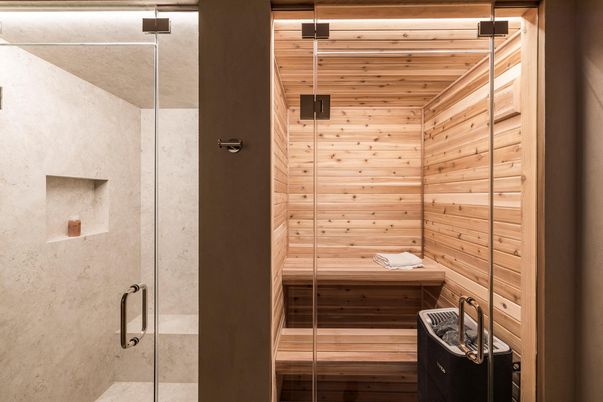 Bathroom, Glass Shower, Interior, Sauna Room