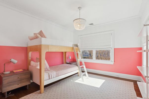 Bedroom, Chandelier, Interior, Wood Texture Flooring