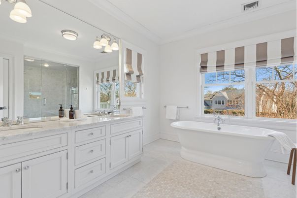 Bathroom, Dual Sink Vanities, Free Standing Baths, Glass Shower, Interior