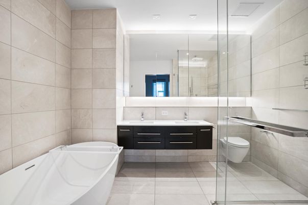 Bathroom, Dual Sink Vanities, Free Standing Baths, Glass Shower, Interior, Recessed Lighting