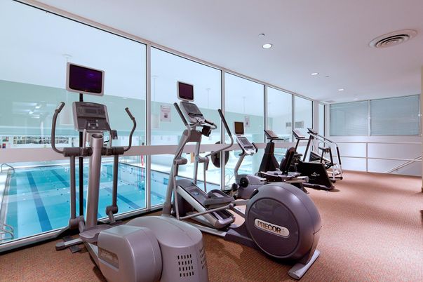 Fitness Equipment, Gym, Interior, Recessed Lighting
