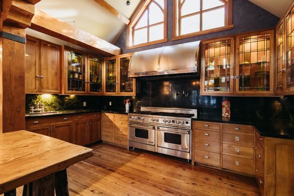 Interior, Kitchen, Stainless Steel Appliances, Wood Texture Flooring