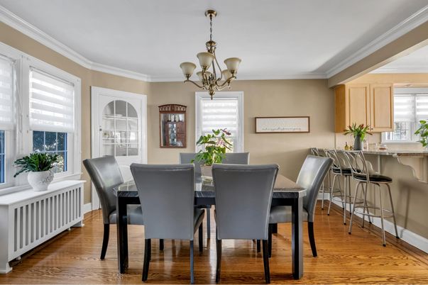 Chandelier, Dining room, Interior, Wood Texture Flooring