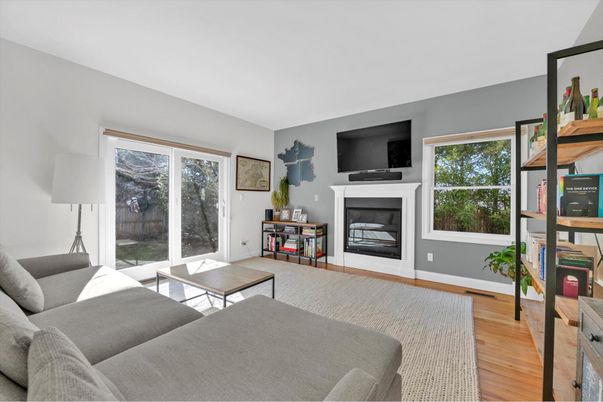 Fireplace, Interior, Living room, Wood Texture Flooring
