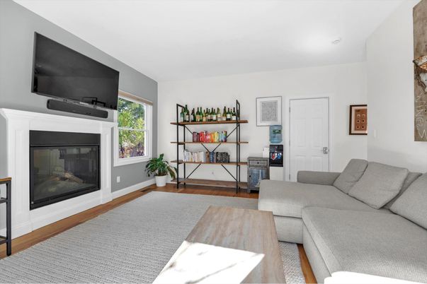 Fireplace, Interior, Living room, Wood Texture Flooring